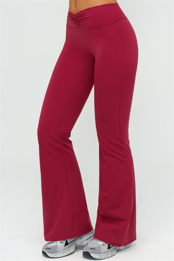 V-Back Sports Bra Flared Leggings 2-Piece Set
