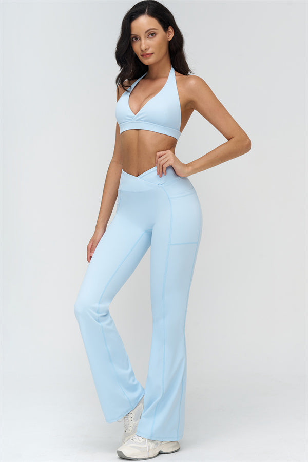 Deep V-Neckline Sports Bra