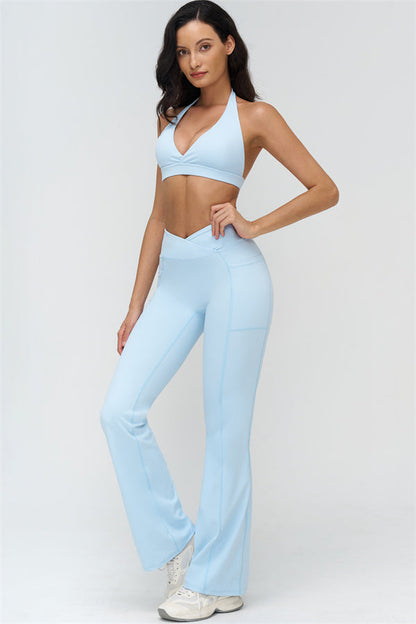 Deep V-Neckline Sports Bra
