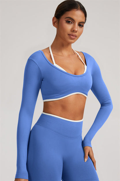 Long Sleeve + Crop Top Leggings 2-Piece Set