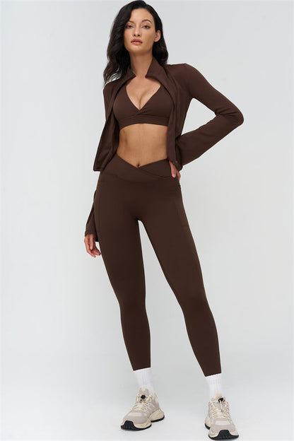 Deep V-Neckline Sports Bra