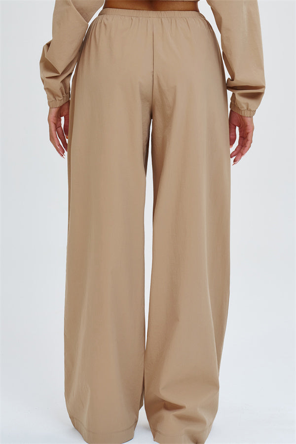 Crop Hoodie + Sweatpants 2-Piece Set