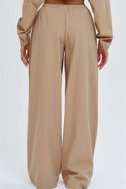 Crop Hoodie + Sweatpants 2-Piece Set