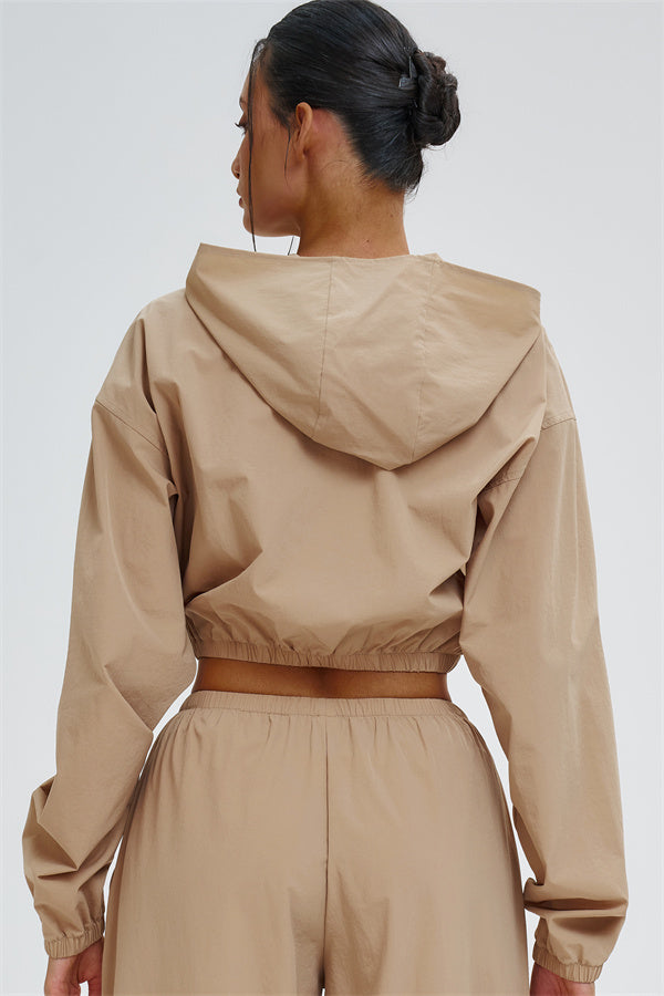 Crop Hoodie + Sweatpants 2-Piece Set