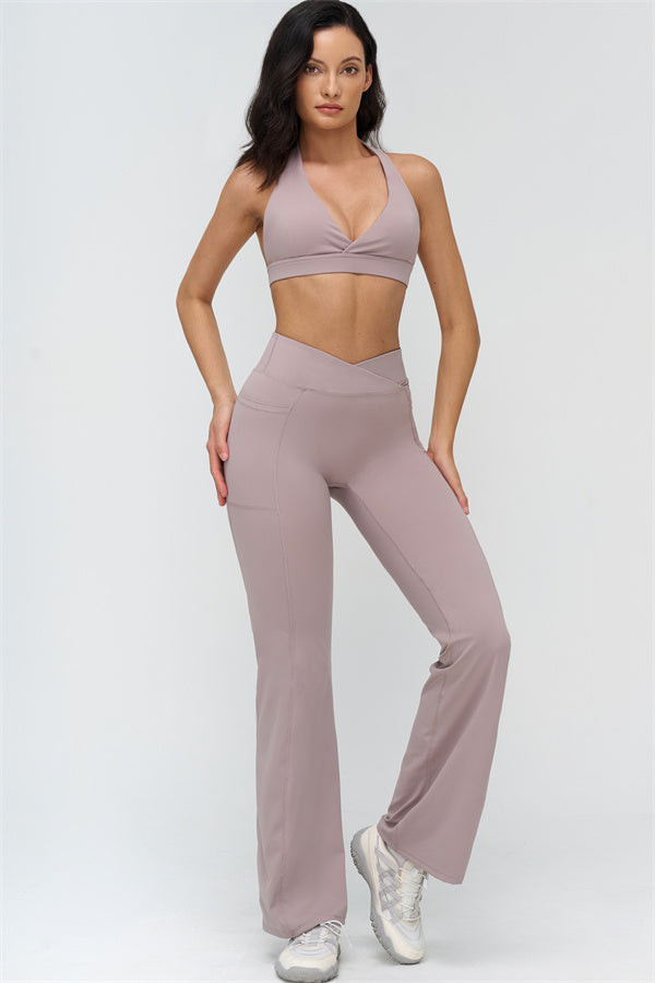 Deep V-Neckline Sports Bra