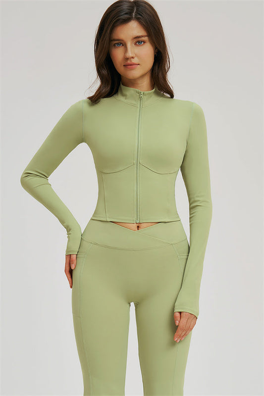 Zip Jacket + Flared Leggings 2-Piece Set