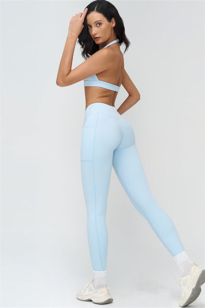 Deep V-Neckline Sports Bra