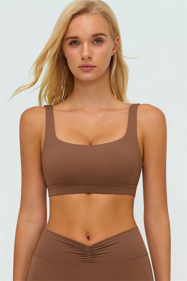 V-Back Sports Bra Flared Leggings 2-Piece Set
