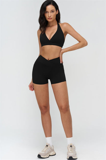 Deep V-Neckline Sports Bra