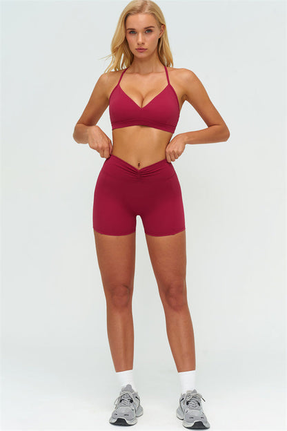 Y-Back Sports Bra Shorts 2-Piece Set