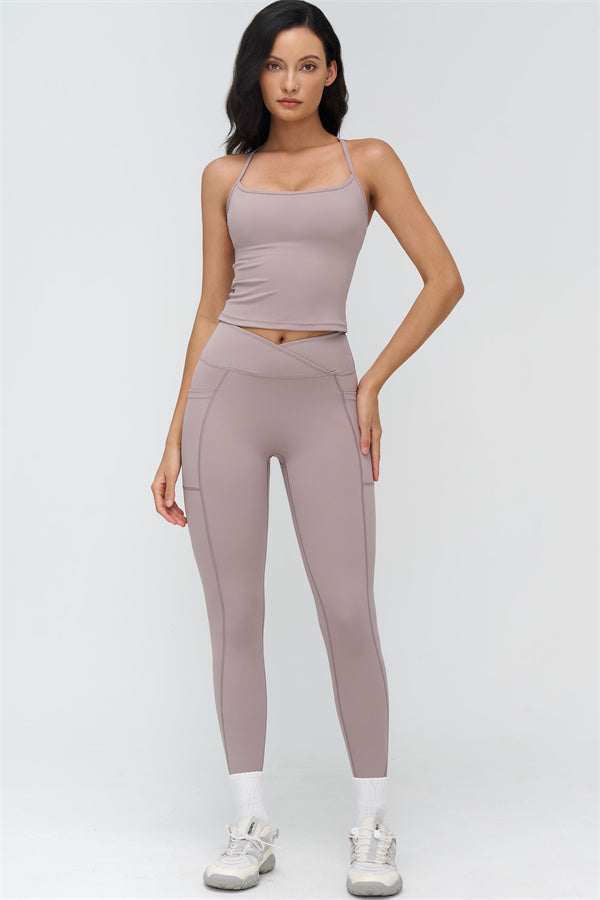 Crop Top + Leggings 2-Piece Set