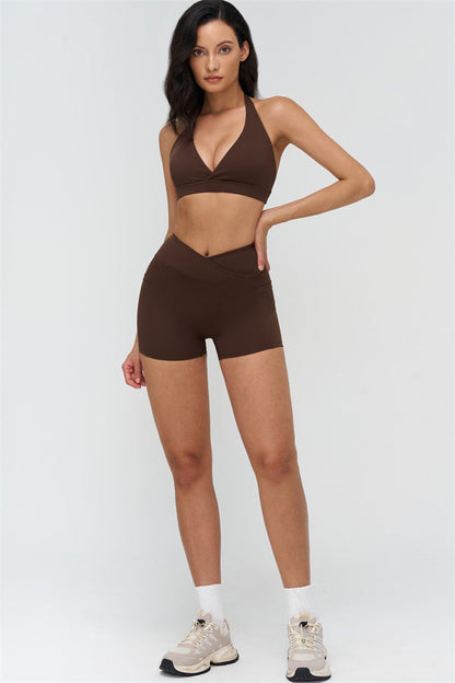 Deep V-Neckline Sports Bra