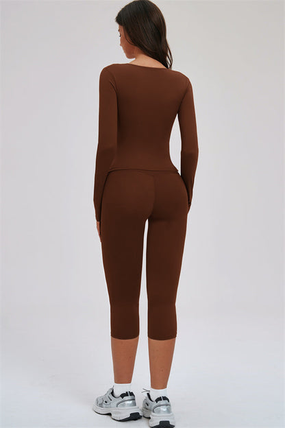 Long Sleeve Capri Leggings 2-Piece Set
