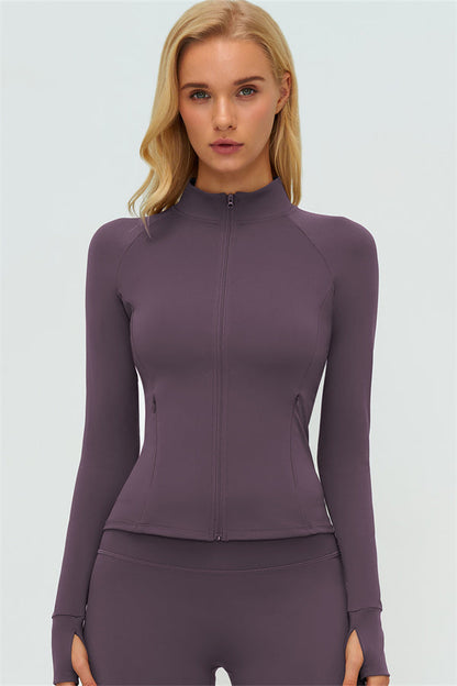 Zip Jacket New Straight Leg Pants 2-Piece Set