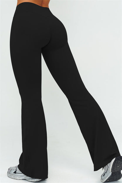 V-Back Sports Bra Flared Leggings 2-Piece Set