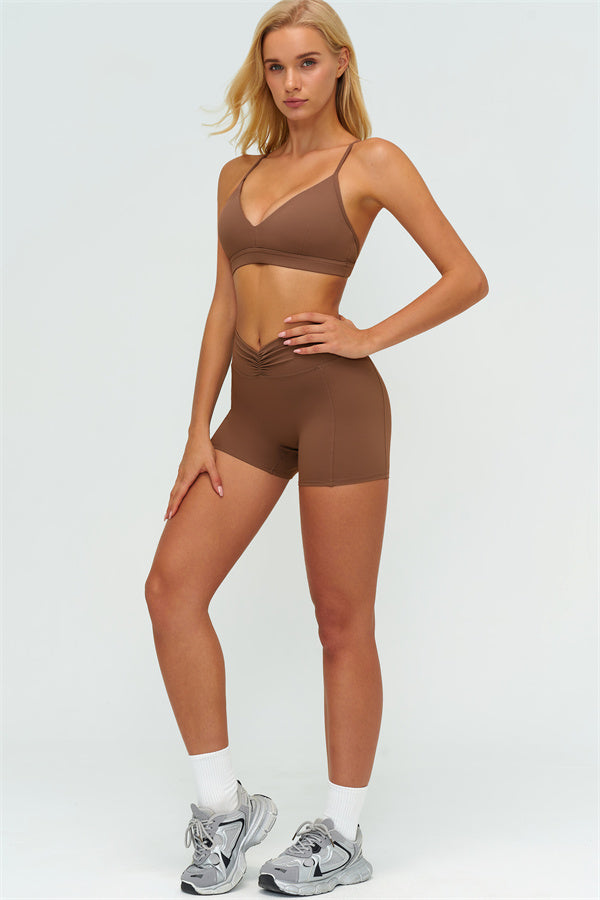 Y-Back Sports Bra Shorts 2-Piece Set