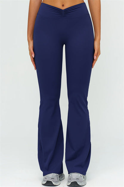 V-Back Sports Bra Flared Leggings 2-Piece Set