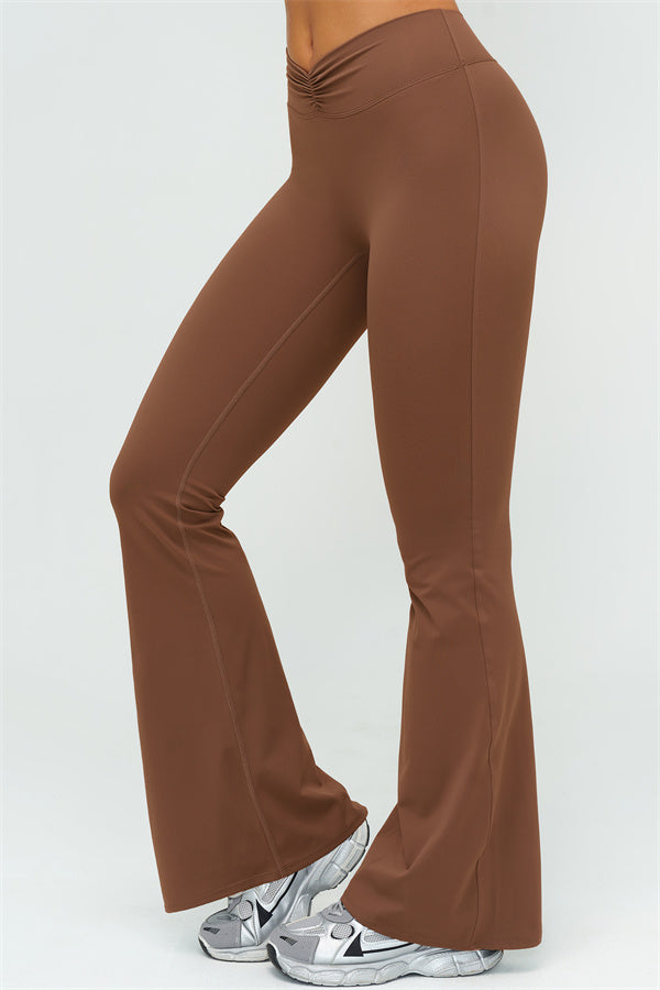 V-Back Sports Bra Flared Leggings 2-Piece Set
