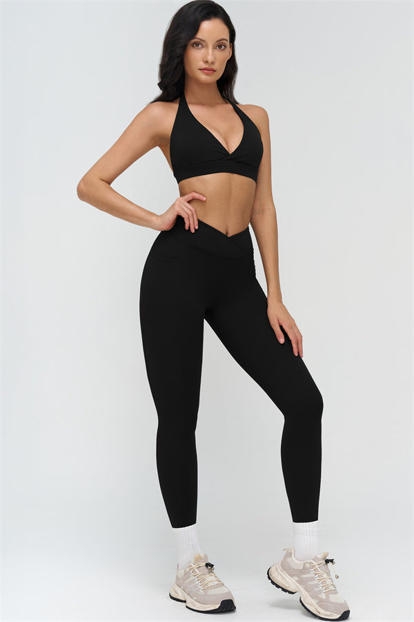 Deep V-Neckline Sports Bra