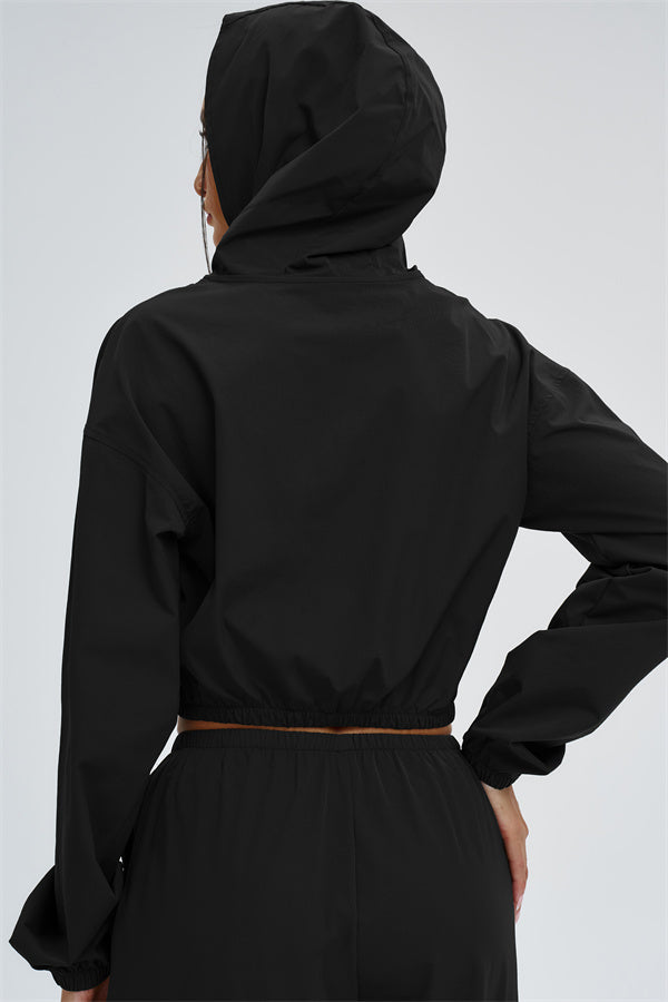 Crop Hoodie + Sweatpants 2-Piece Set