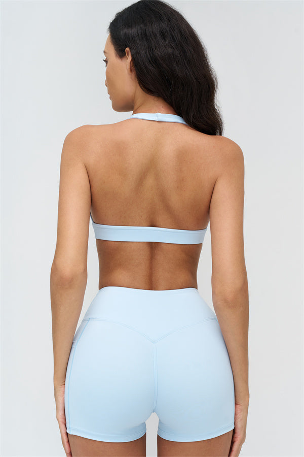 Deep V-Neckline Sports Bra