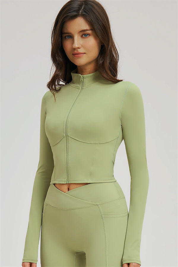 Zip Jacket + Flared Leggings 2-Piece Set