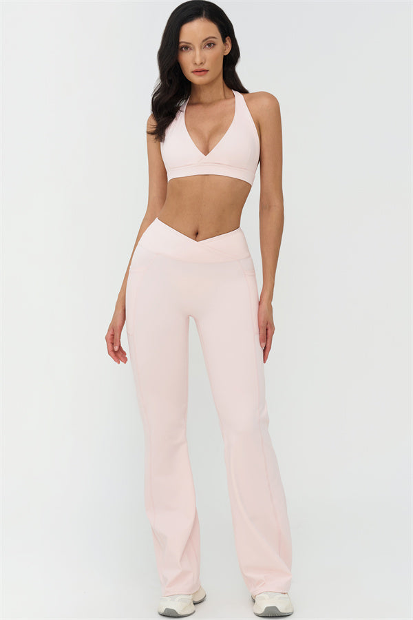 Deep V-Neckline Sports Bra
