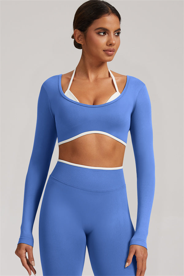 Long Sleeve + Crop Top Leggings 2-Piece Set