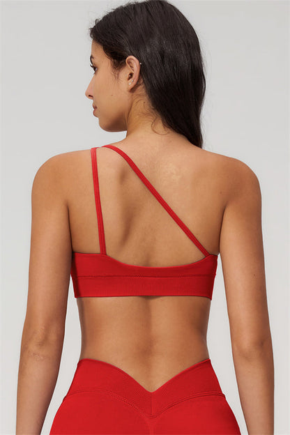 One-Shoulder Sports Bra Shorts 2-Piece Set