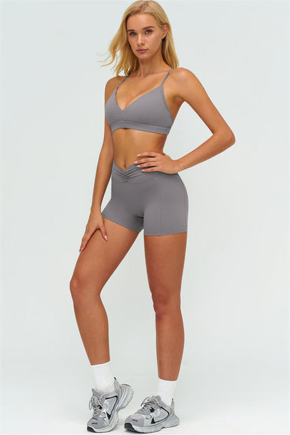 Y-Back Sports Bra Shorts 2-Piece Set
