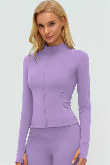 Zip Jacket New Straight Leg Pants 2-Piece Set