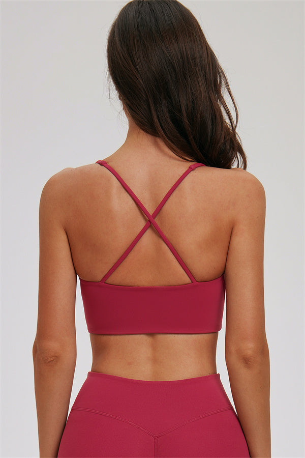 Zip Jacket Cross Back Sports Bra Leggings 3-Piece Set