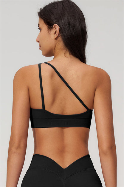 One-Shoulder Sports Bra Shorts 2-Piece Set