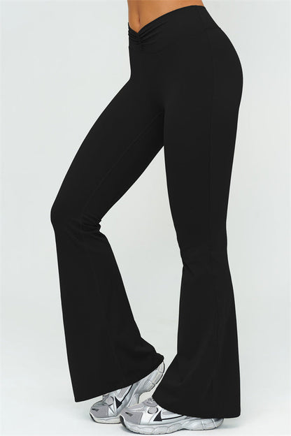 V-Back Sports Bra Flared Leggings 2-Piece Set