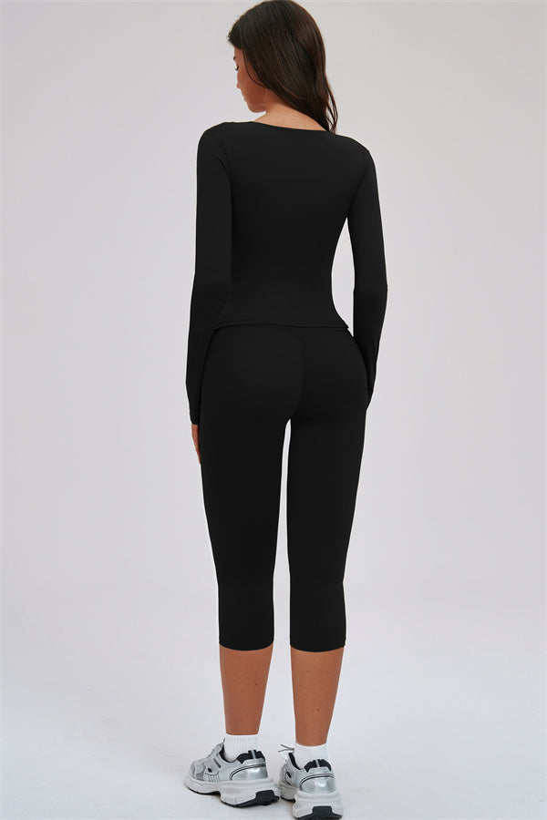 Long Sleeve Capri Leggings 2-Piece Set