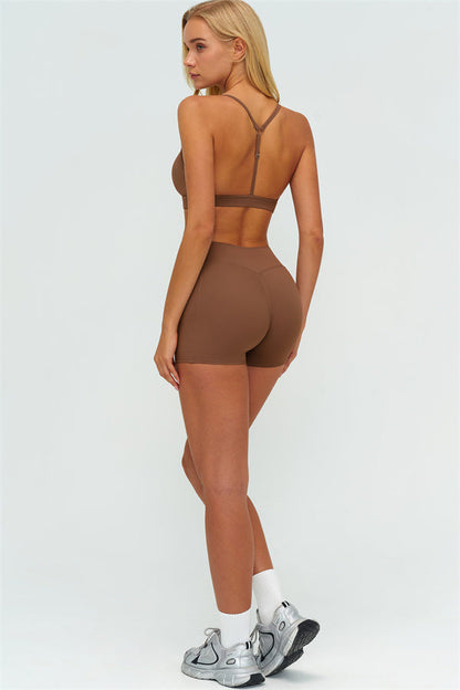 Y-Back Sports Bra Shorts 2-Piece Set