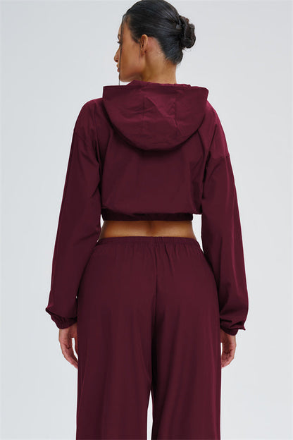 Crop Hoodie + Sweatpants 2-Piece Set