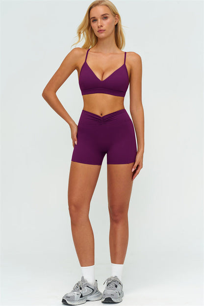 Y-Back Sports Bra Shorts 2-Piece Set