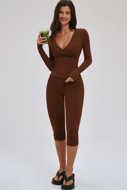 Long Sleeve Capri Leggings 2-Piece Set