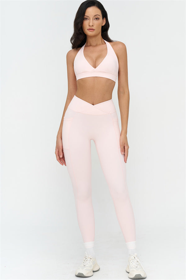 Deep V-Neckline Sports Bra