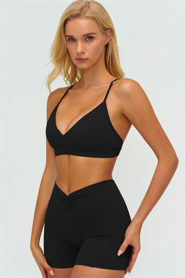 Y-Back Sports Bra Shorts 2-Piece Set