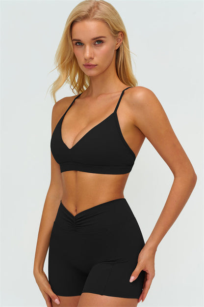 Y-Back Sports Bra Shorts 2-Piece Set