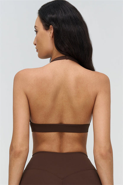 Deep V-Neckline Sports Bra