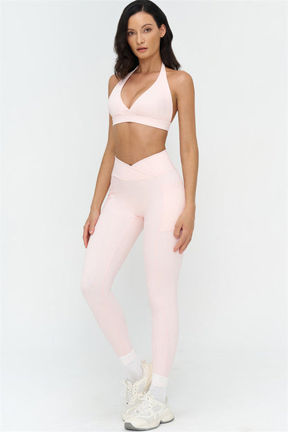 Deep V-Neckline Sports Bra