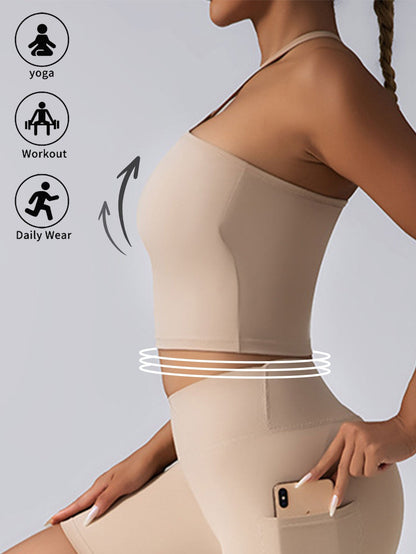 Padded Crop Top Push Up Sports Bra