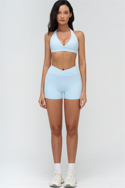 Deep V-Neckline Sports Bra