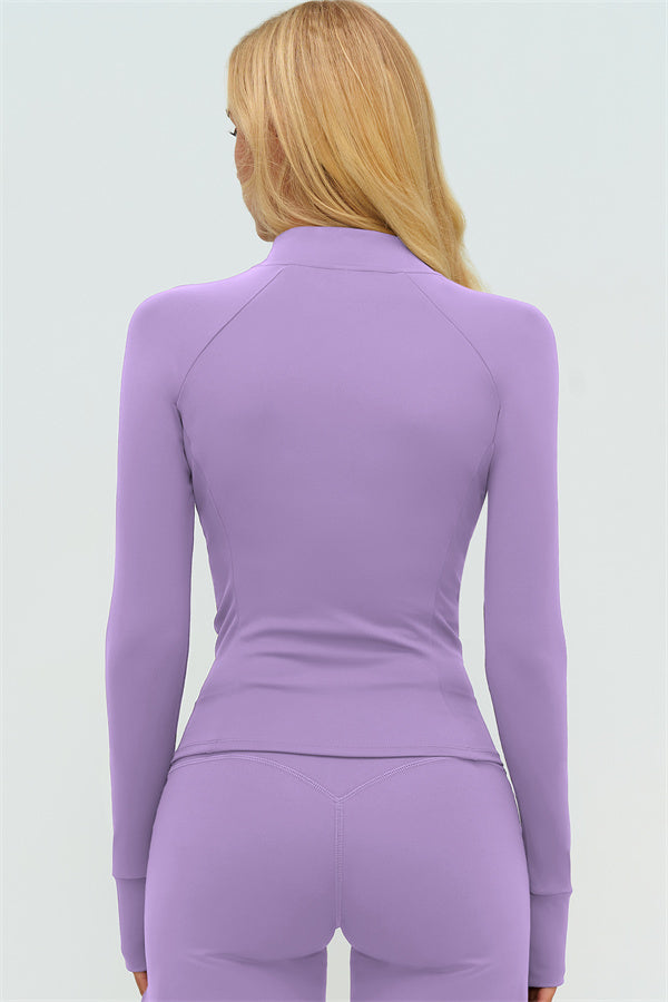Zip Jacket New Straight Leg Pants 2-Piece Set