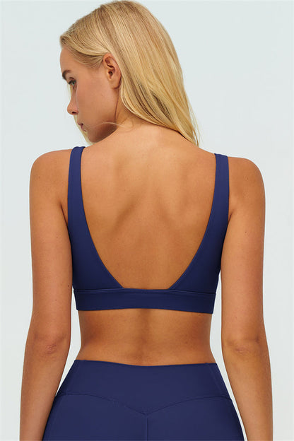 V-Back Sports Bra Flared Leggings 2-Piece Set
