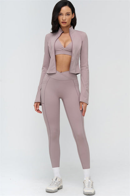 Deep V-Neckline Sports Bra