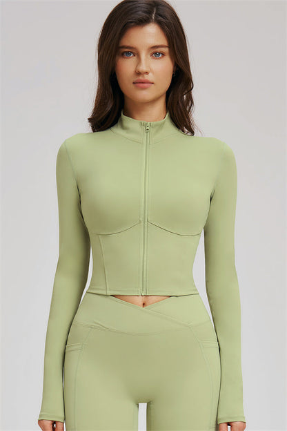 Zip Jacket + Flared Leggings 2-Piece Set